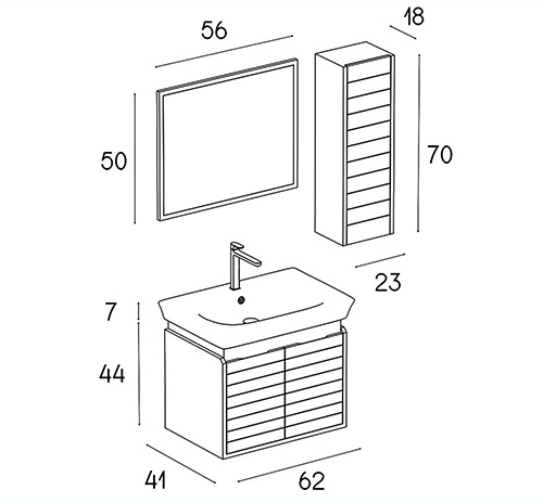 PVC vanity cabinet model D-6013